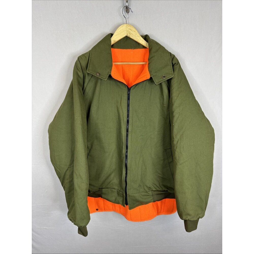 Vintage Sportchief Reversible Hunting Jacket Orange Green 2XL Canada Heavy